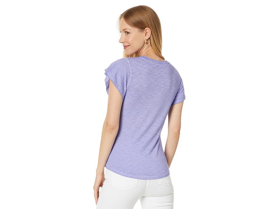 Womens Flutter-Sleeve Cotton T-Shirt Product Image