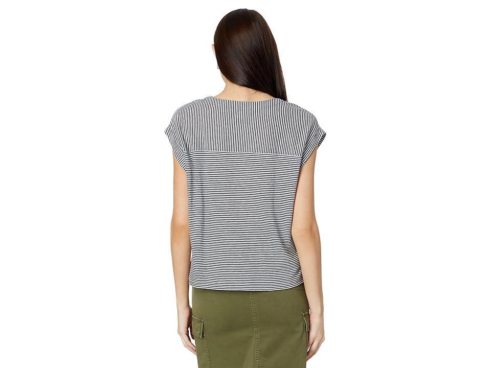 Madewell Relaxed V-Neck Tee in Stripe (Juniper Berry) Women's Clothing Product Image