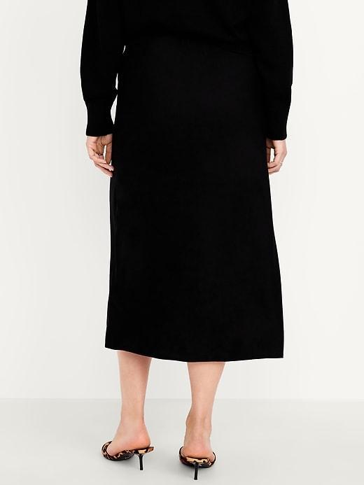 High-Waisted Crepe Midi Skirt Product Image