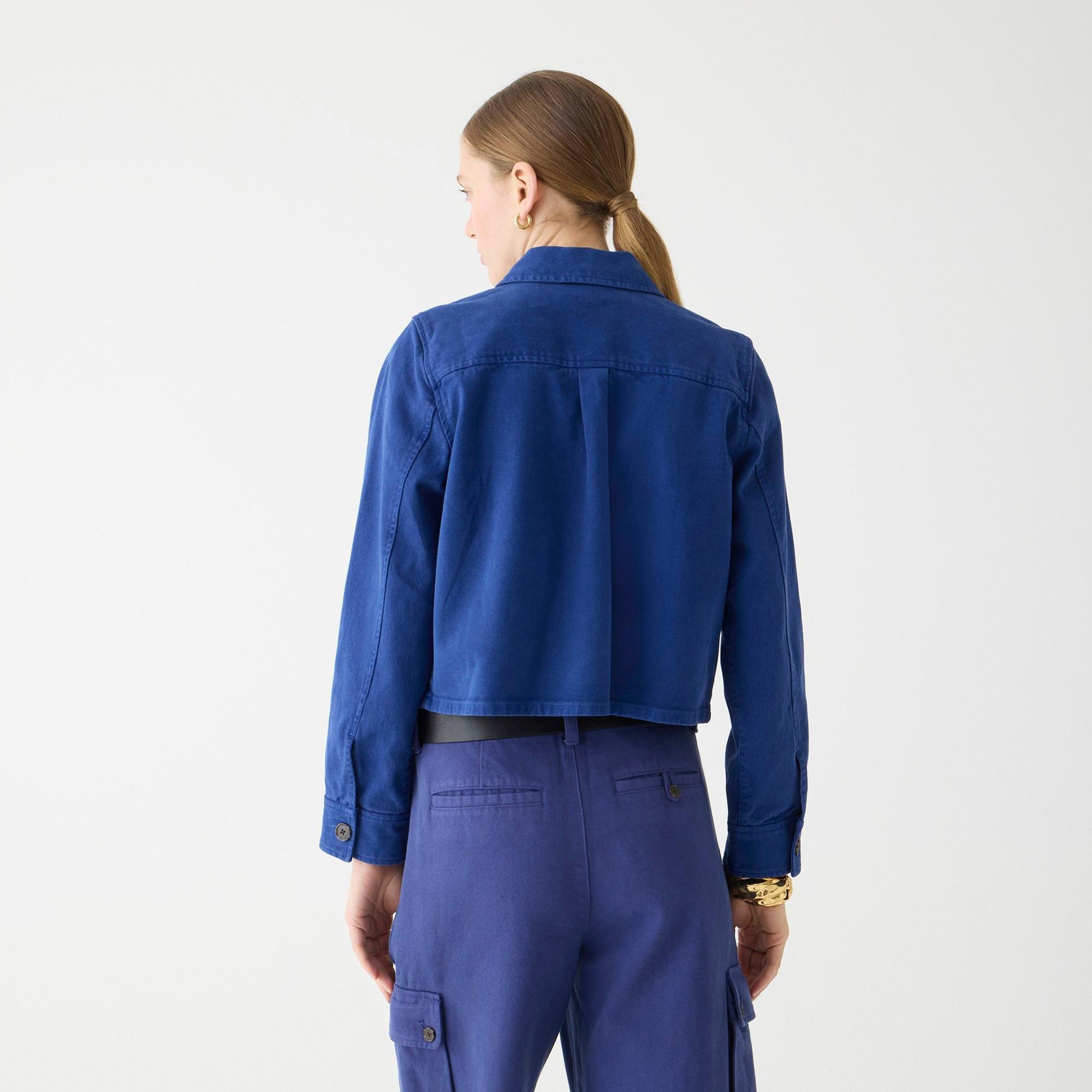 Cargo cropped shirt-jacket in chino Product Image