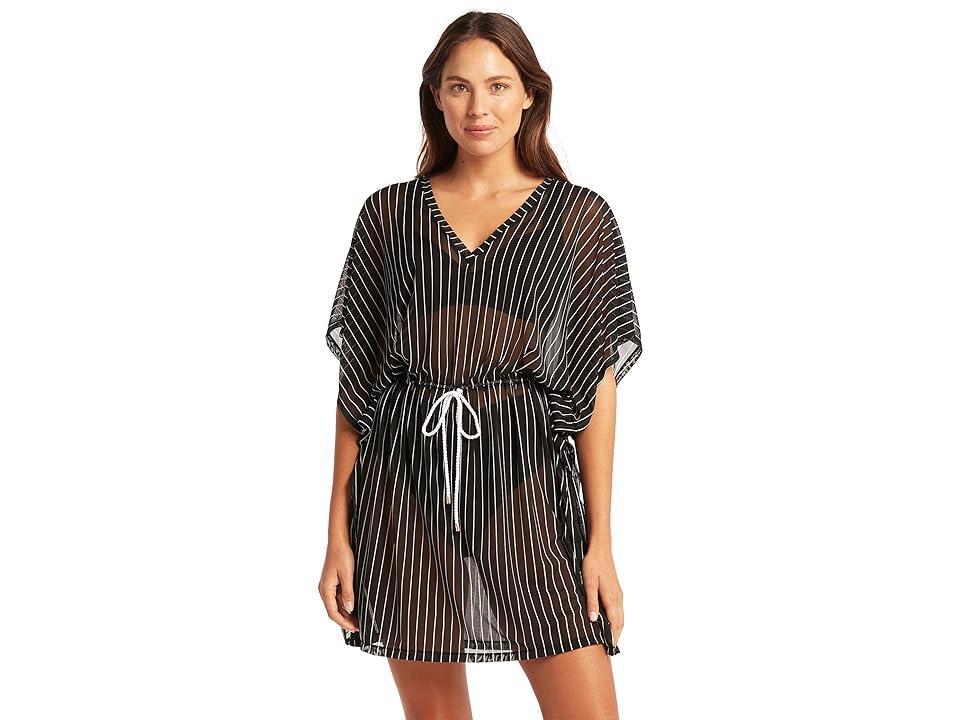 SEA LEVEL SWIM Shoreline Panelled Mesh Kaftan Women's Swimwear Product Image