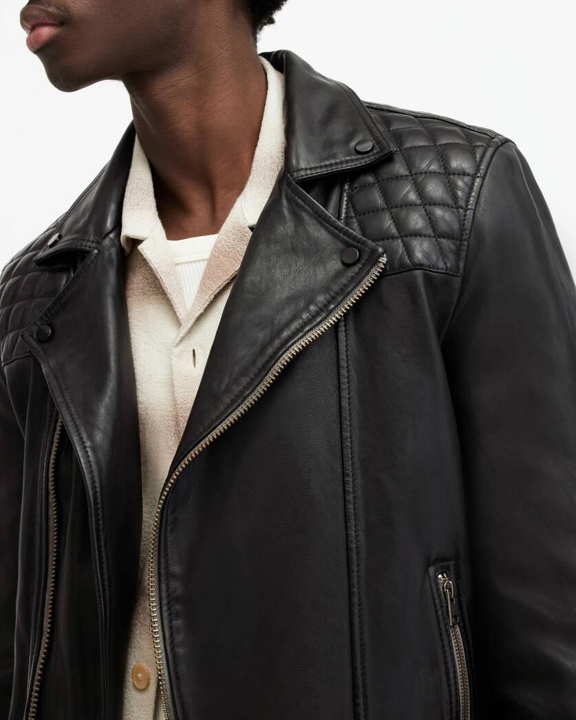 Conroy Textured Leather Biker Jacket Product Image