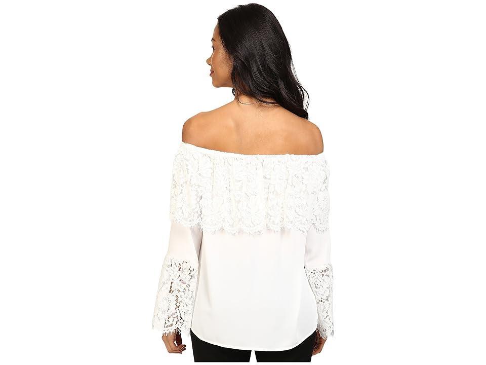 Vince Camuto Lace Bell Sleeve Off Shoulder Blouse (New Ivory) Women's Blouse Product Image