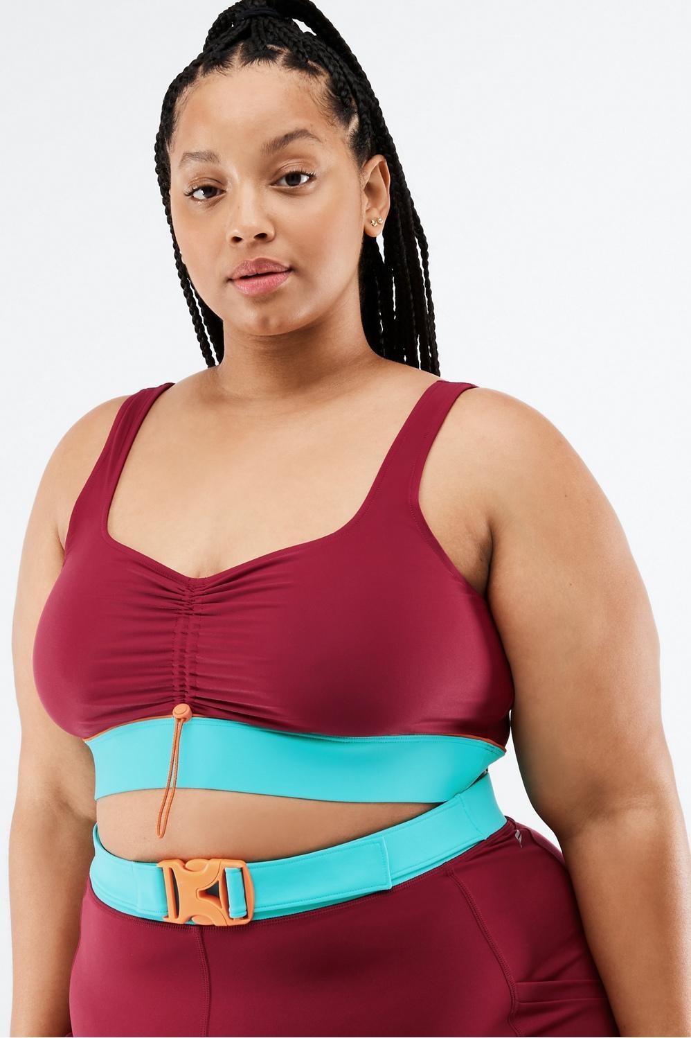 Fabletics Fiona Low-Impact Sports Bra Womens Brick/Multi Size L Product Image