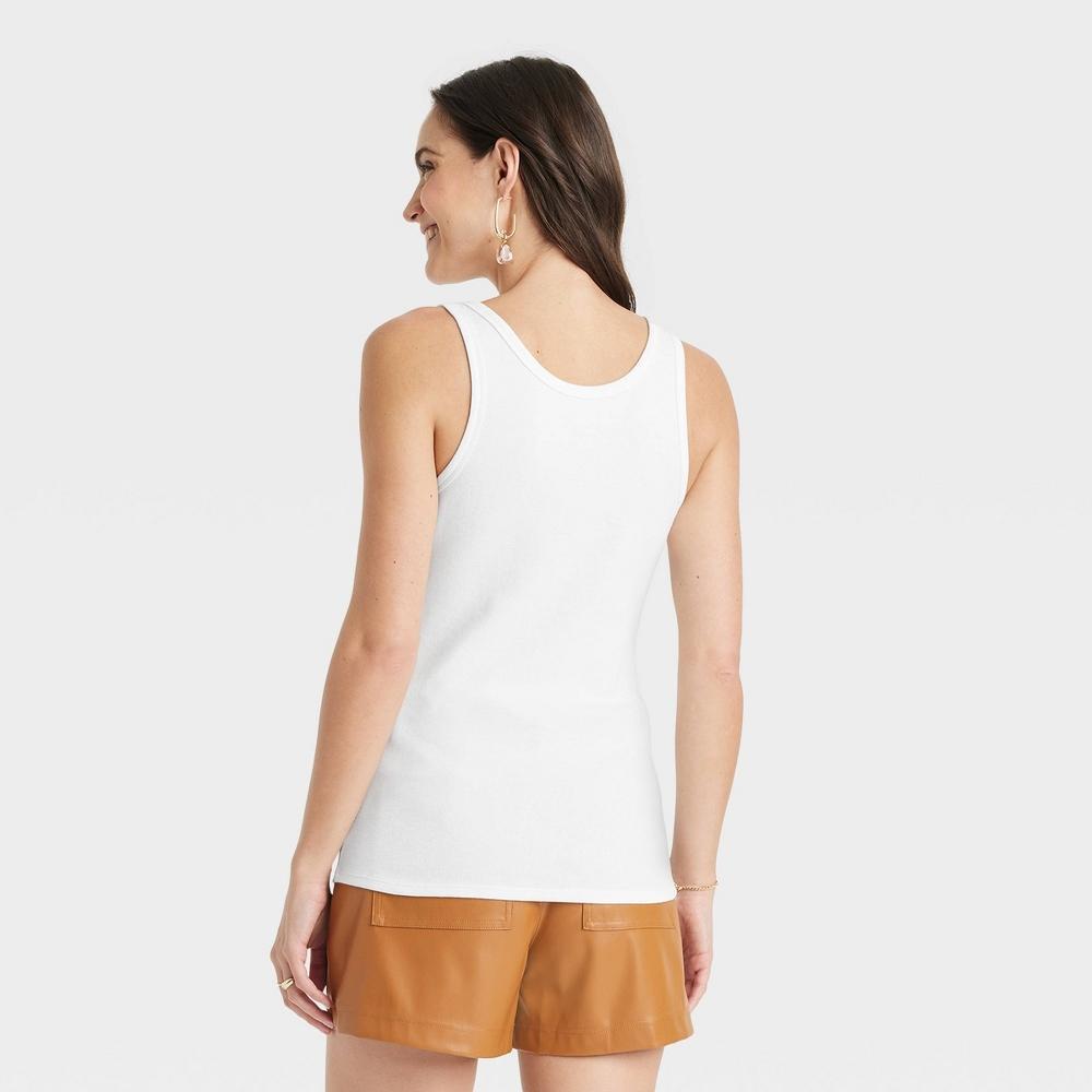 Womens Slim Fit Tank Top - A New Day White M Product Image