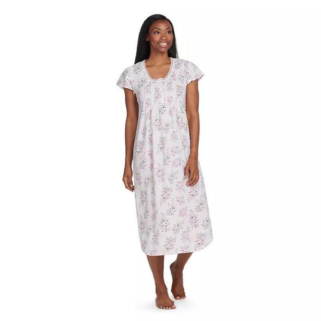 Petite Miss Elaine Essentials Silkyknit Long Gown, Womens Product Image