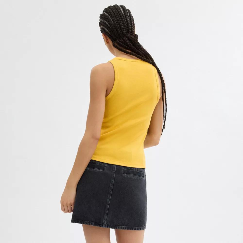 Ribbed Coach Script Tank Top Product Image