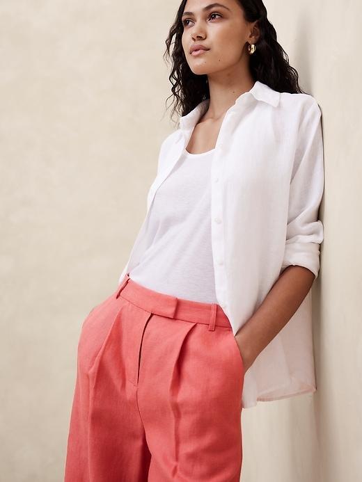 Lina Straight Linen Pant Product Image