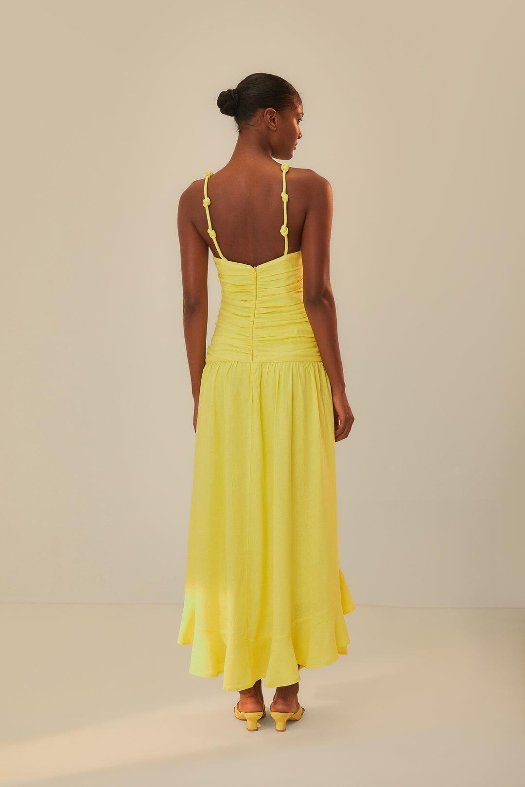 Yellow Cross Over Maxi Dress Product Image