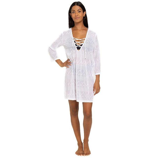 Womens Portocruz Lace-Up Swim Cover-Up Tunic Natural Product Image