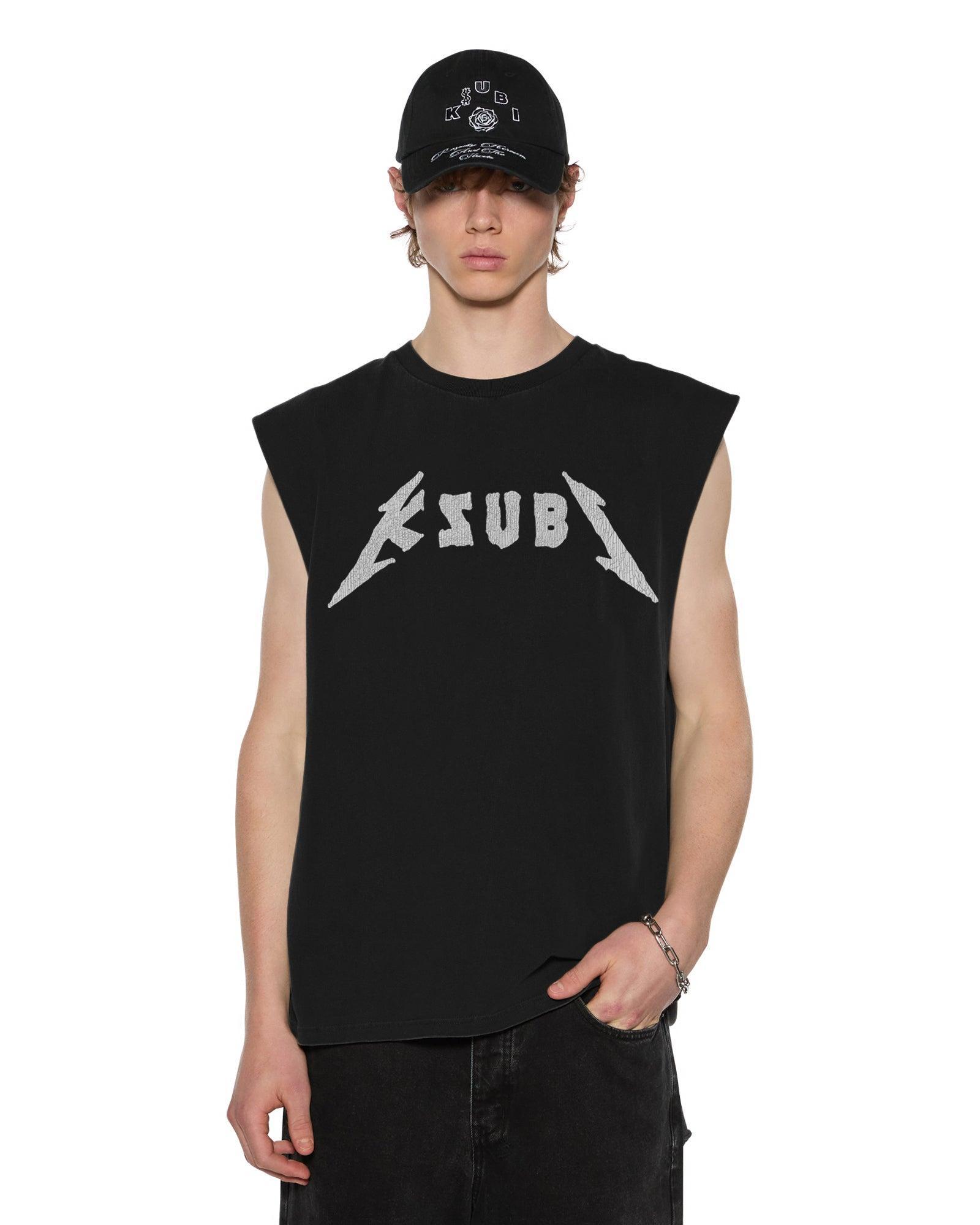 LINE UP EKCESS CUT OFF TEE JET BLACK Male Product Image