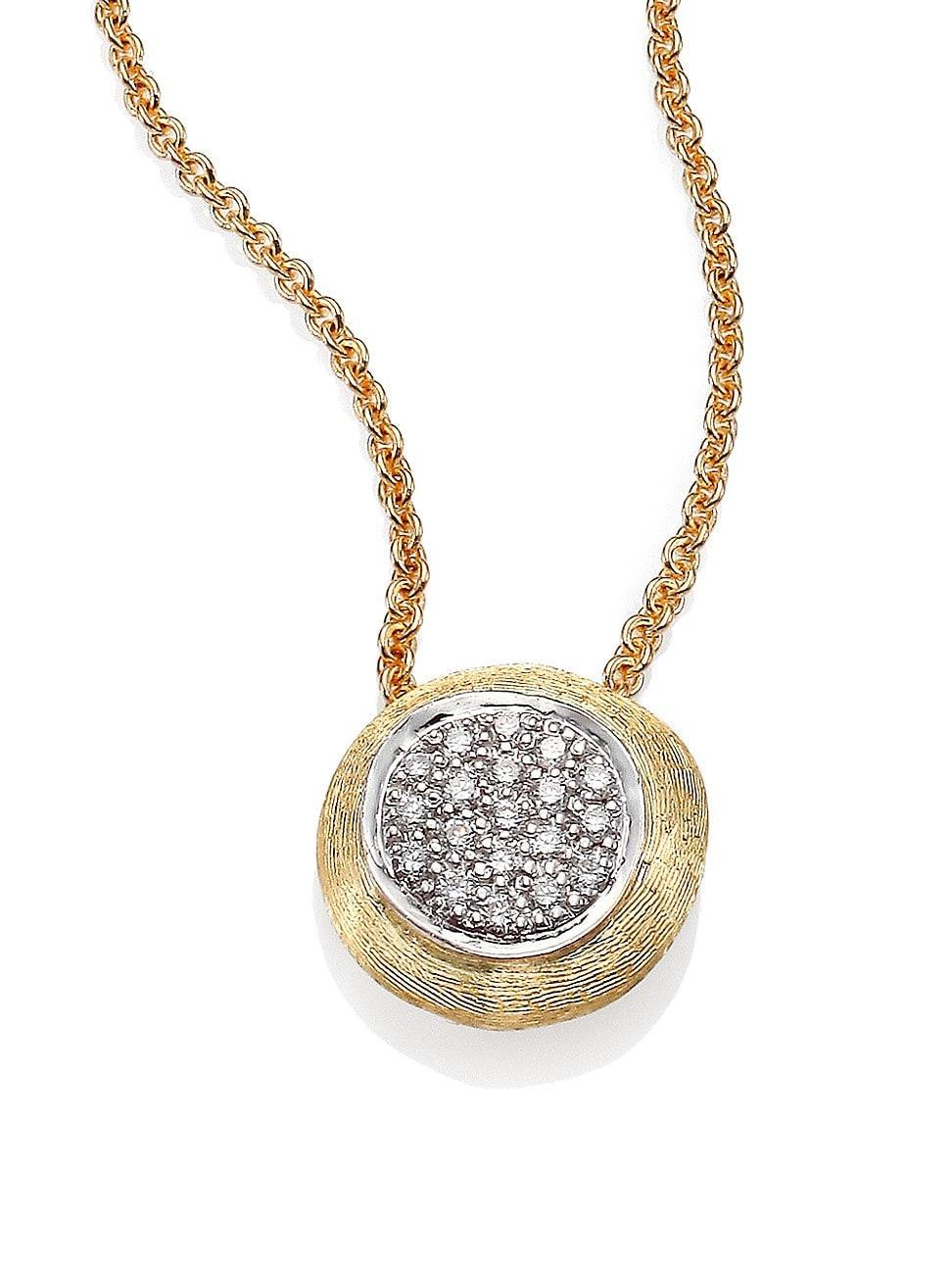 Delicati Diamond, 18K Yellow & White Gold Pendant Necklace Product Image