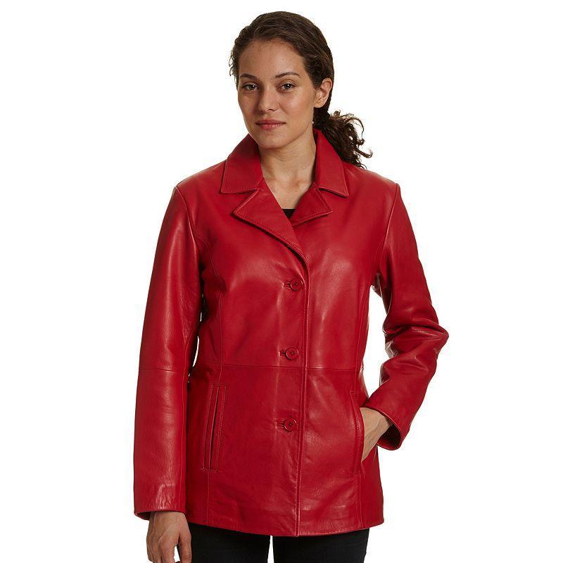 Womens Excelled Leather Jacket Red Product Image