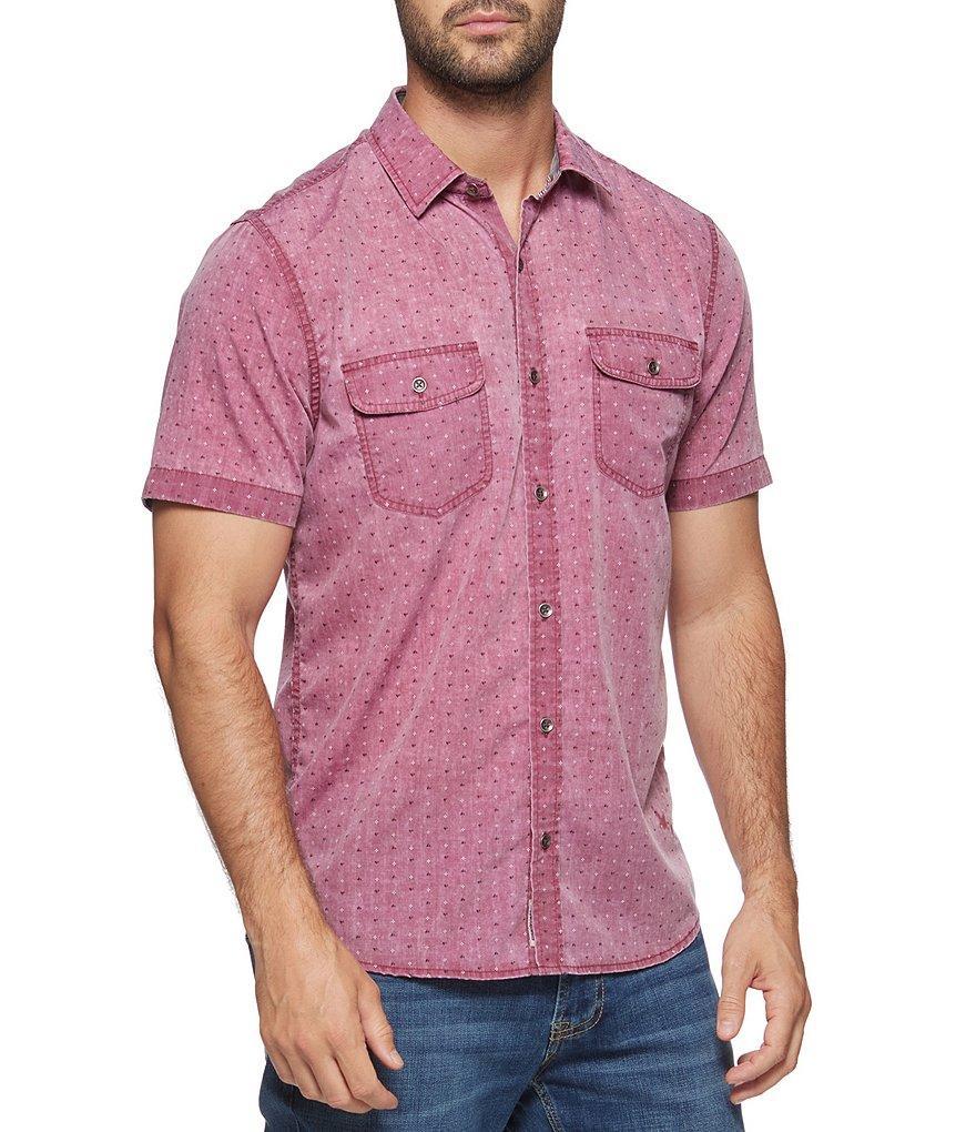 Flag and Anthem Gardendale Short Sleeve Vintage Inspired Dot Printed Woven Shirt Product Image