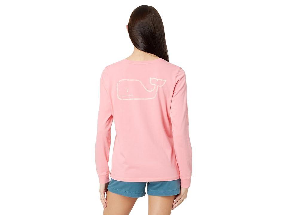 Vineyard Vines Vintage Whale Long Sleeve Pocket Tee (Cayman) Women's Clothing Product Image