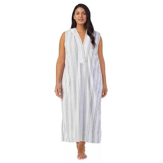 Plus Size Stan Herman Baby Terry Hooded Maxi Robe, Womens Product Image