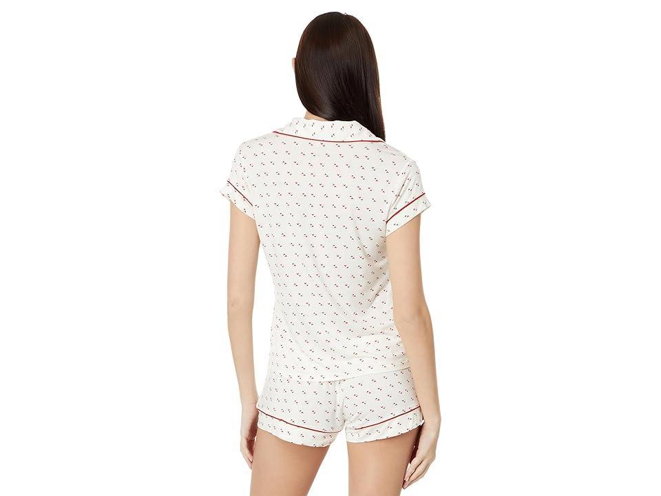 Eberjey Gisele Printed - The Shortie Short PJ Set (Triple Heart/Haute Red 1) Women's Pajama Sets Product Image