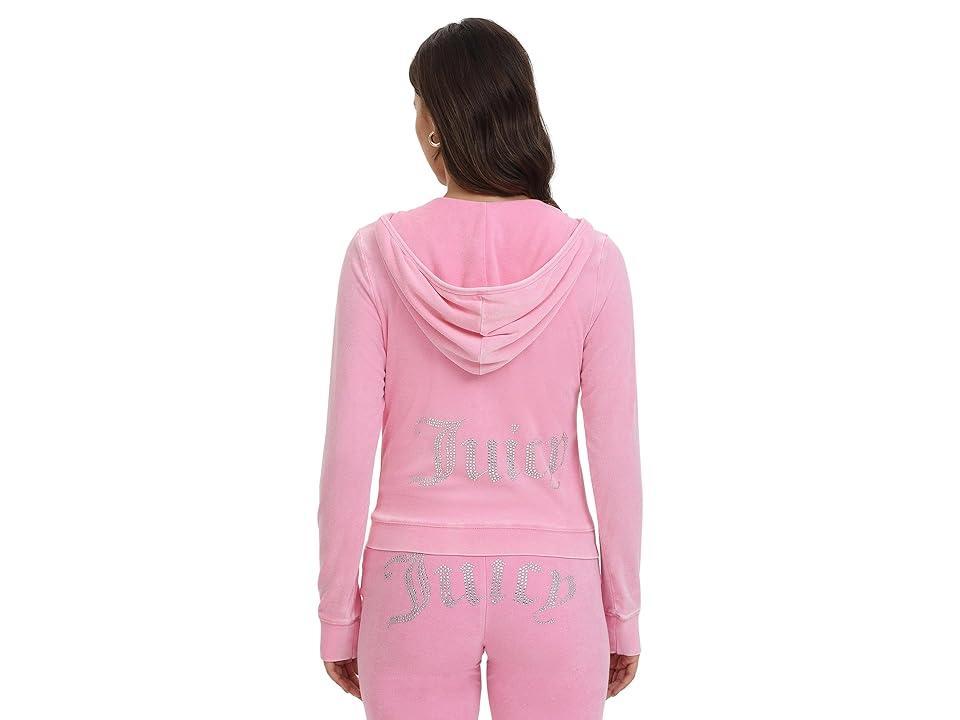 Juicy Couture Garment Washed Heritage Kangaroo Pocket Track (Hot Hot) Women's Sweater Product Image