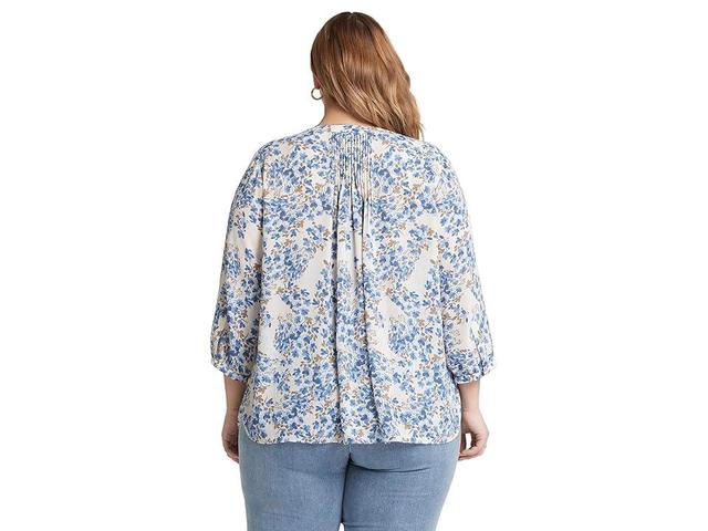 NYDJ Pintuck Blouse Dahlia) Women's Clothing Product Image