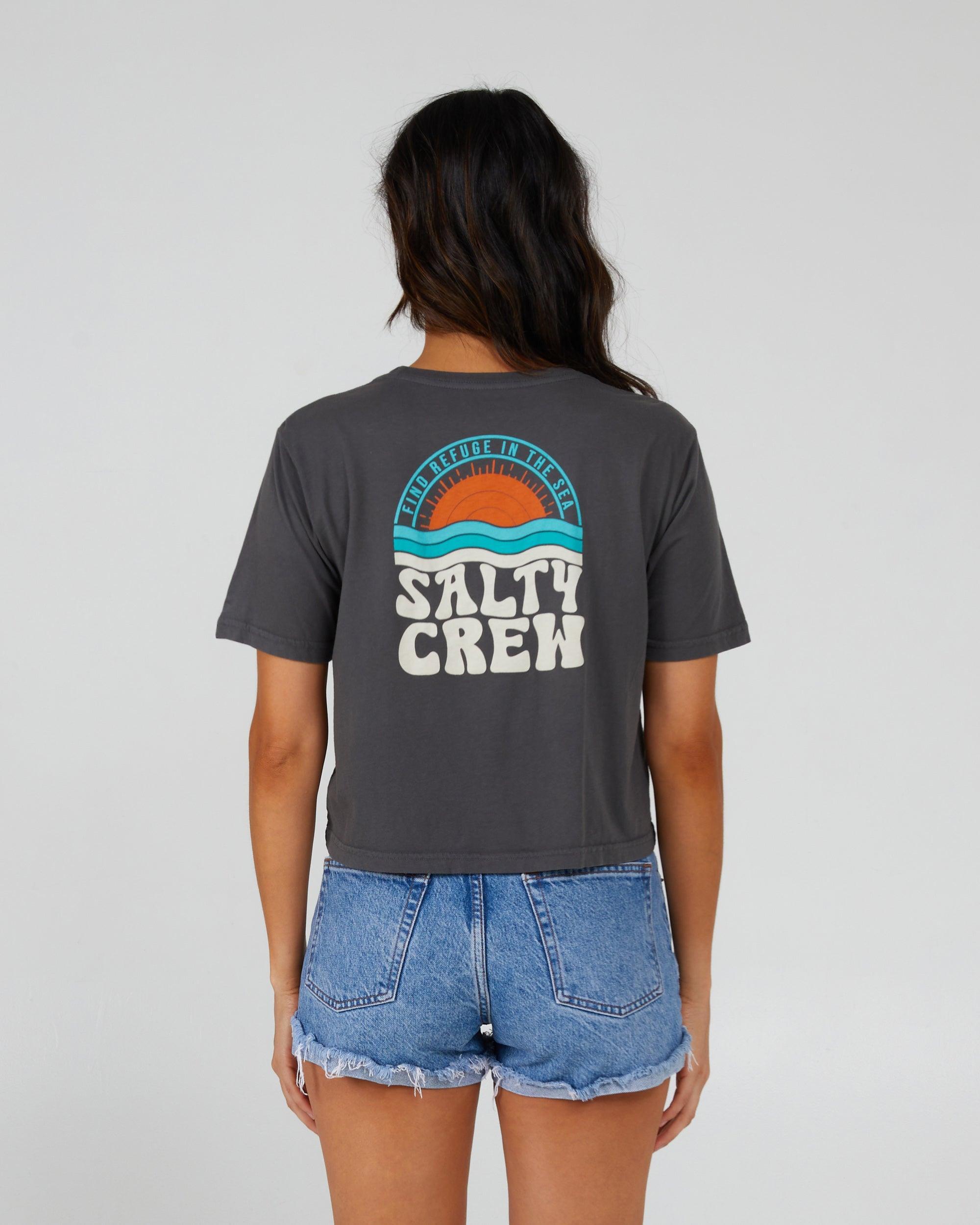 Sundown Charcoal Crop Tee Female Product Image