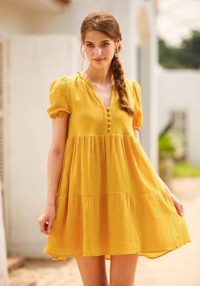 Sunshine Serenade Babydoll Dress Product Image