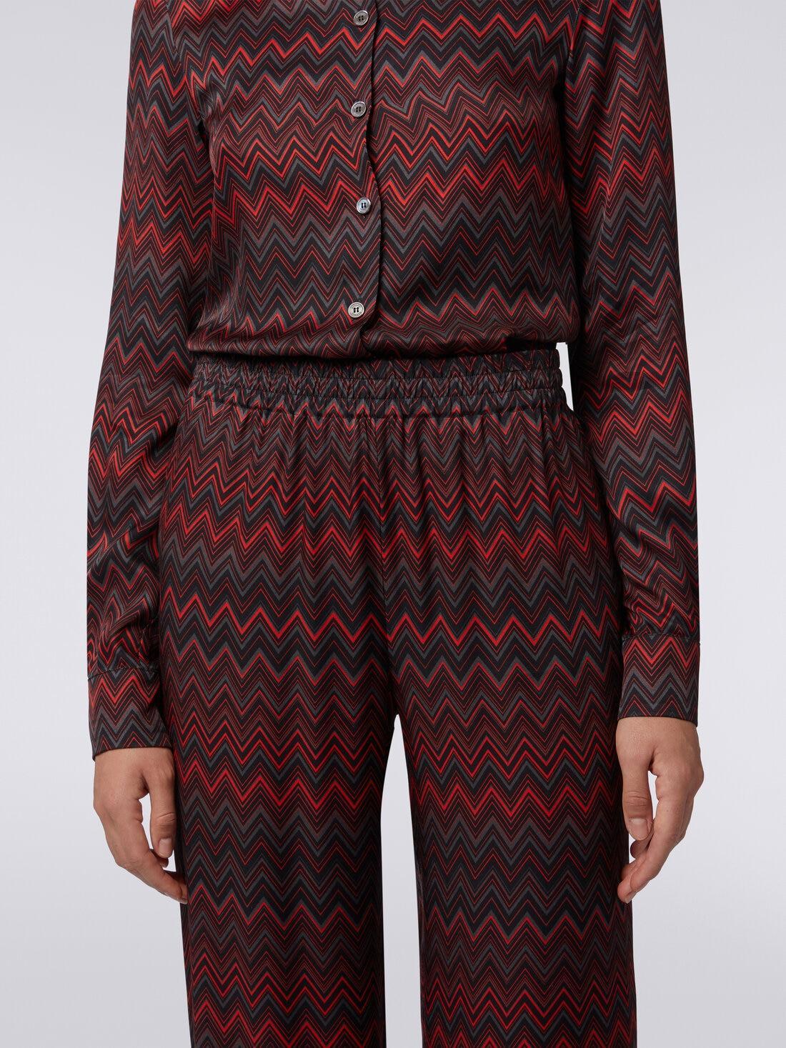 Trousers in zigzag jacquard viscose Multicoloured | Missoni Product Image