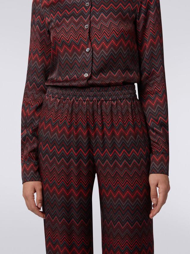 Trousers in zigzag jacquard viscose Multicoloured | Missoni Product Image