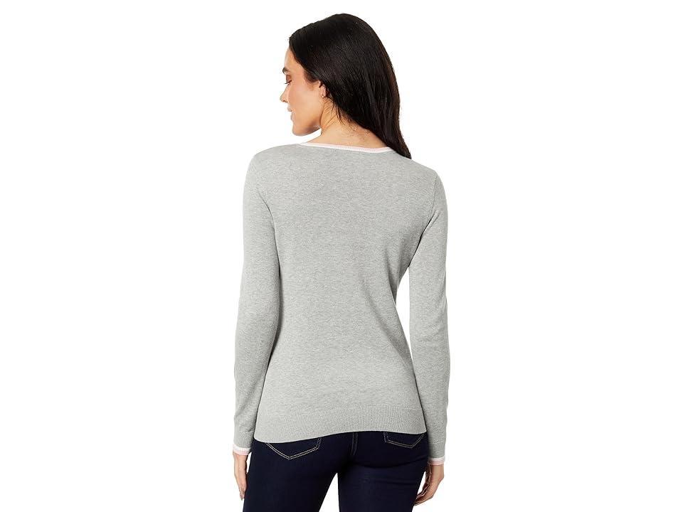 Tommy Hilfiger Placed Argyle Crew Neck Sweater (Medium Heather Grey Multi) Women's Sweater Product Image