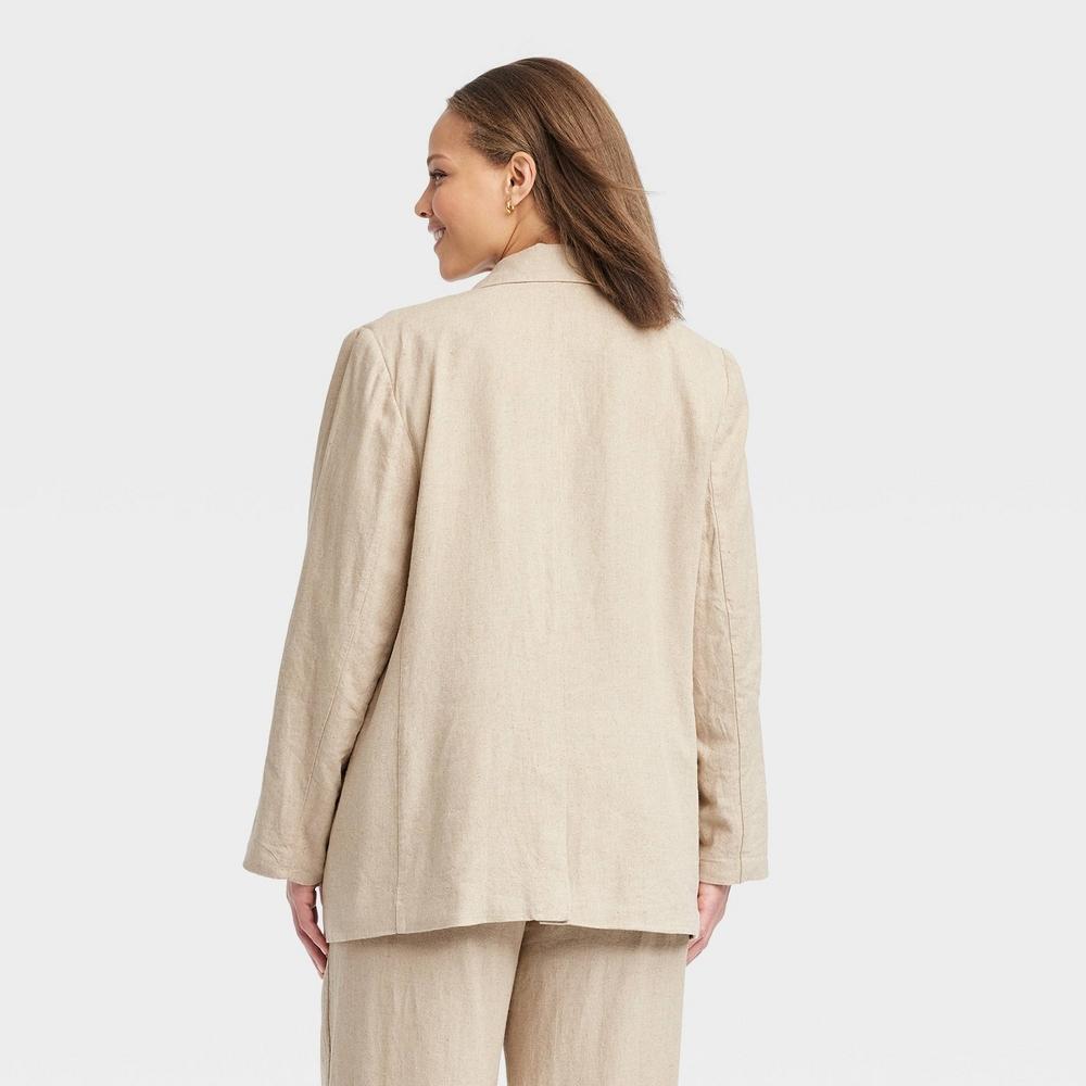 Womens Linen Spring Blazer - A New Day Tan 3X Product Image