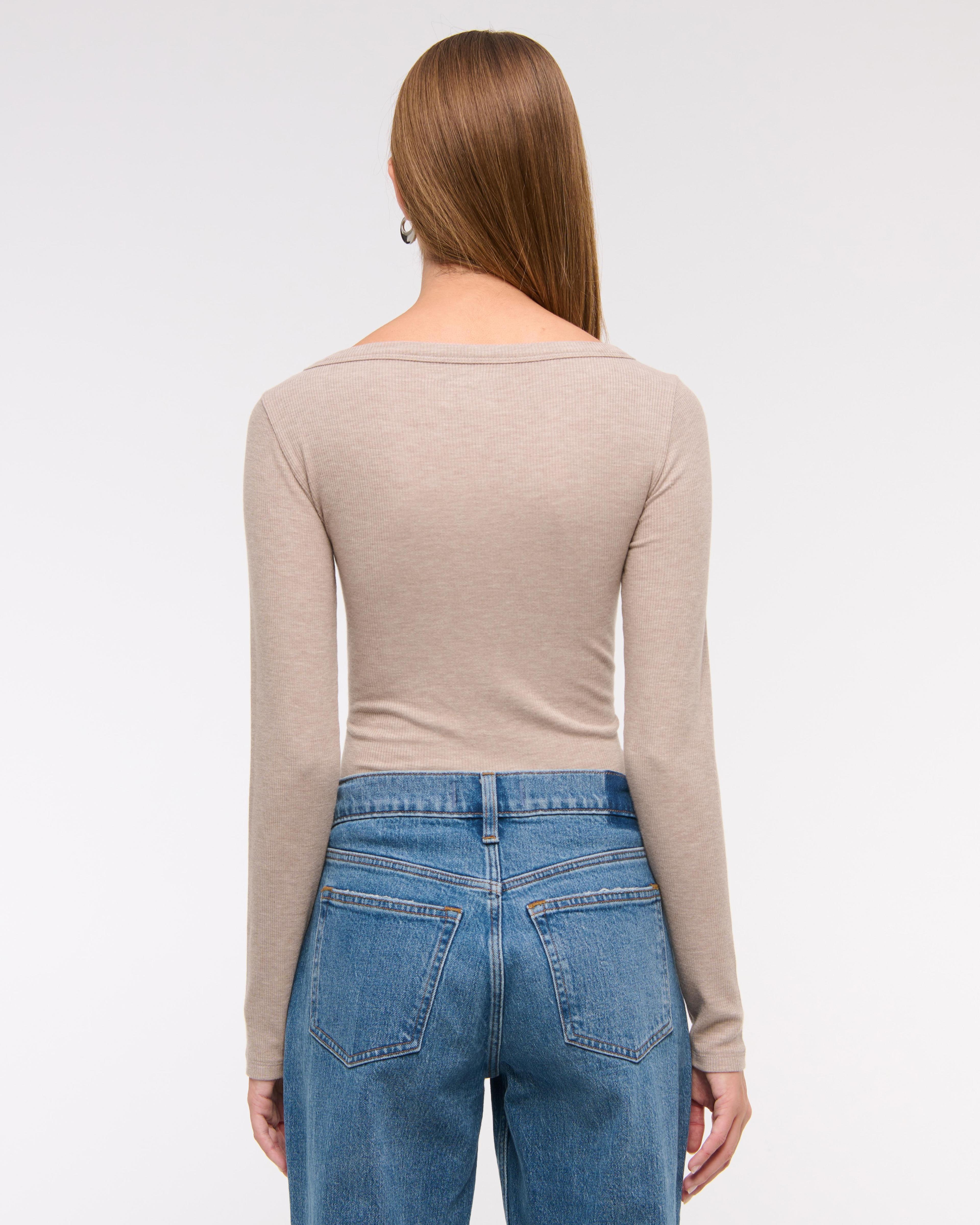 Long-Sleeve Boatneck Featherweight Rib Top Product Image