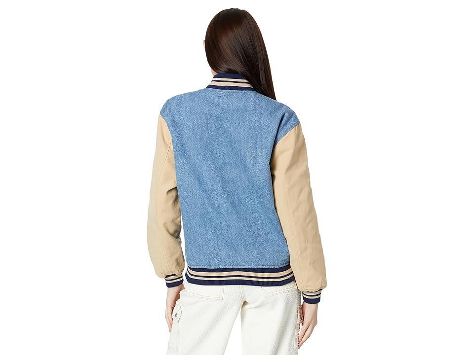 Blank NYC Bomber Jacket in Denim/Beige (Denim/Beige) Women's Jacket Product Image