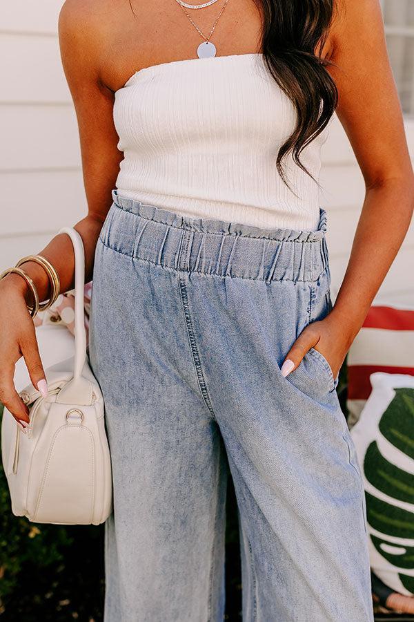 The Channing High Waist Chambray Wide Leg Pants Product Image