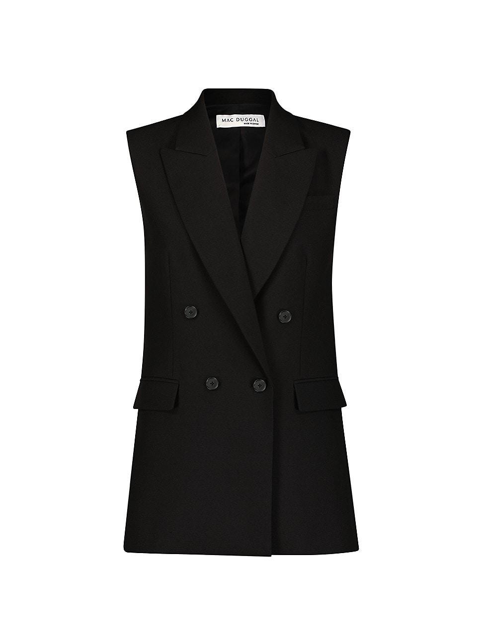 Womens Double-Breasted Sleeveless Blazer Product Image