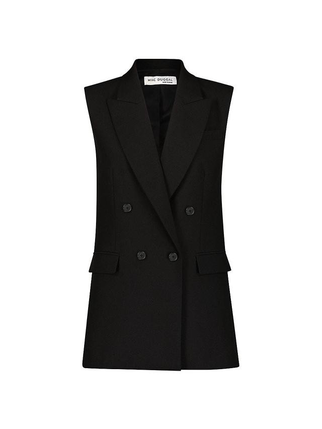 Womens Double-Breasted Sleeveless Blazer Product Image