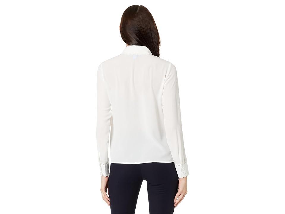 CeCe Long Sleeve Scalloped Button-Down Blouse (New Ivory) Women's Clothing Product Image