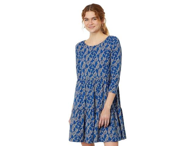 Lilly Pulitzer Geanna 3/4 Sleeve Dress (Low Tide Navy Easy To Spot) Women's Dress Product Image