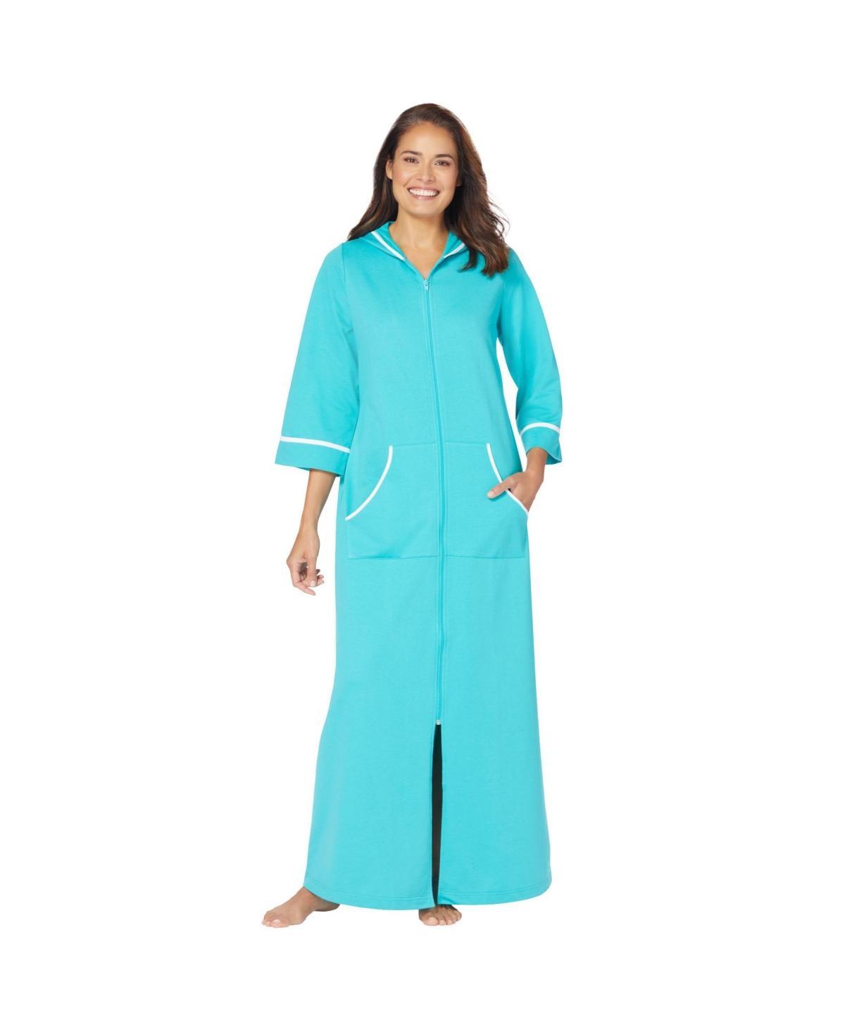 Dreams & Co. Womens Long French Terry Robe Product Image