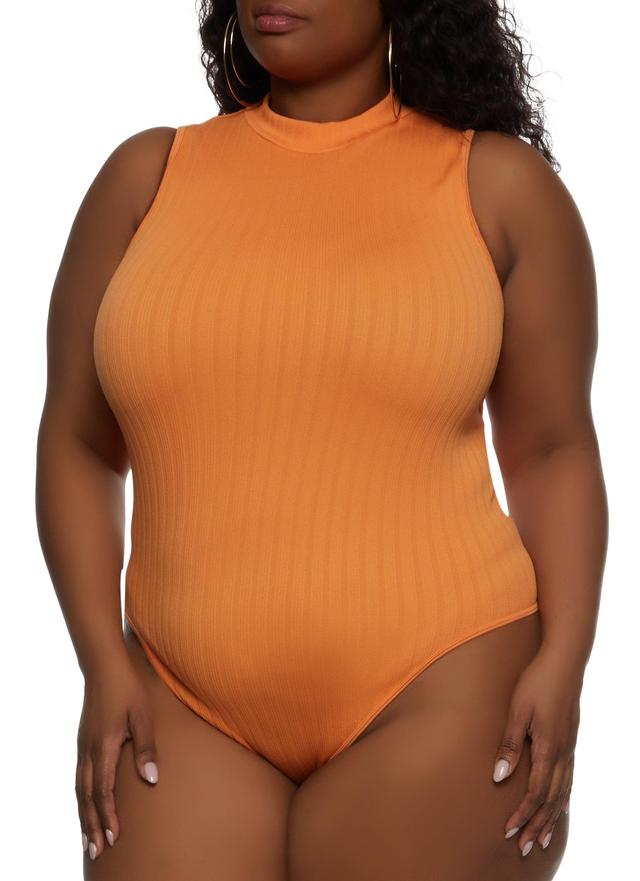 Womens Plus Size Sleeveless High Neck Bodysuit Product Image