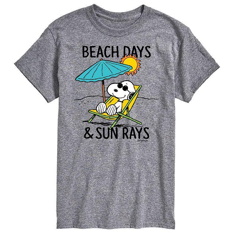 Mens Peanuts Snoopy Beach Days Graphic Tee Med Grey Product Image