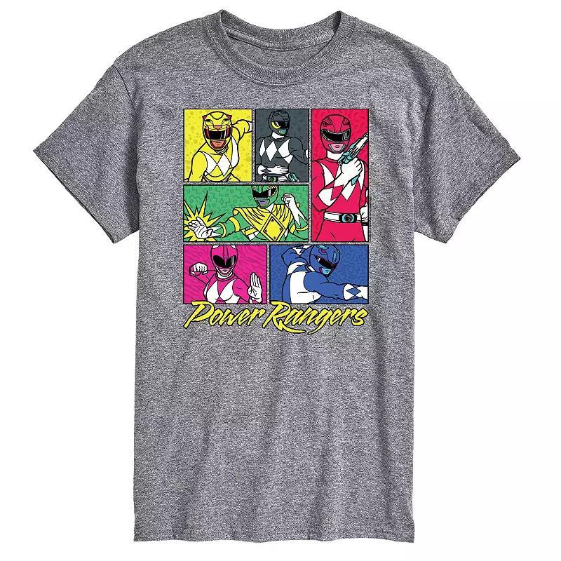 Big & Tall Power Rangers Grid Graphic Tee, Mens Product Image