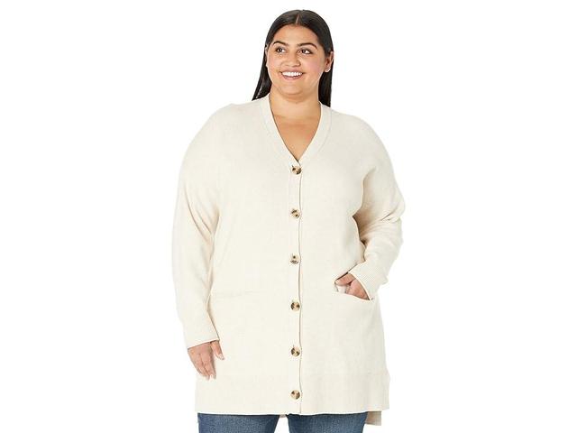 Madewell Plus Maple Cardigan (Heather Coconut) Women's Clothing Product Image