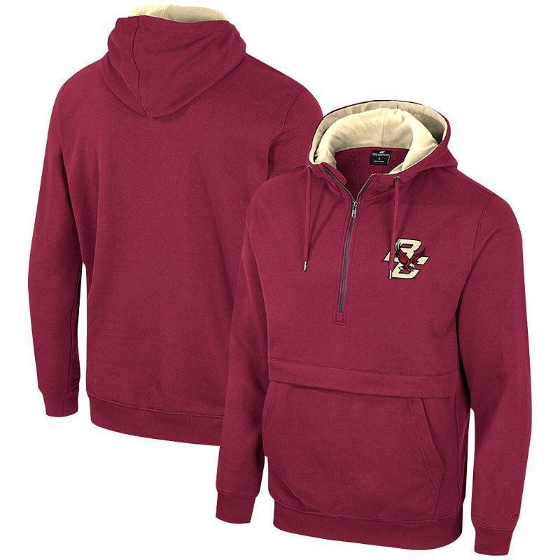 Mens Colosseum Maroon Boston College Eagles Team Half-Zip Pullover Hoodie Product Image