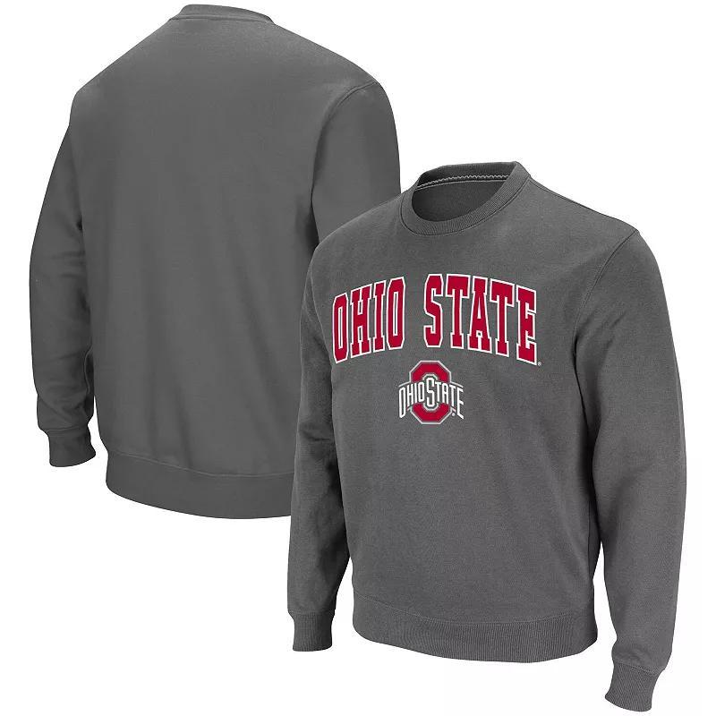 Mens Colosseum Charcoal Ohio State Buckeyes Team Arch & Logo Tackle Twill Pullover Sweatshirt Product Image