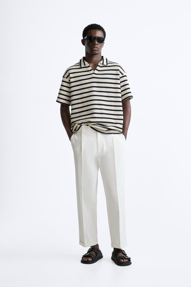 TEXTURED STRIPED POLO Product Image