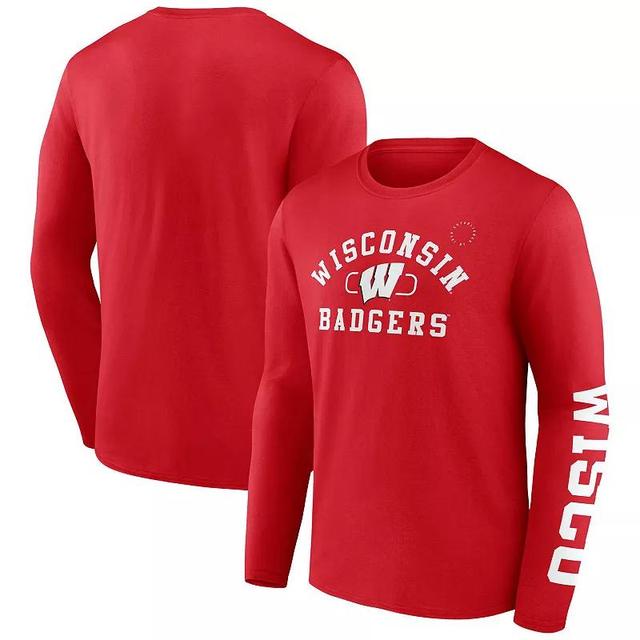 Mens Fanatics Wisconsin Badgers Modern Arch 2-Hit Long Sleeve T-Shirt Product Image