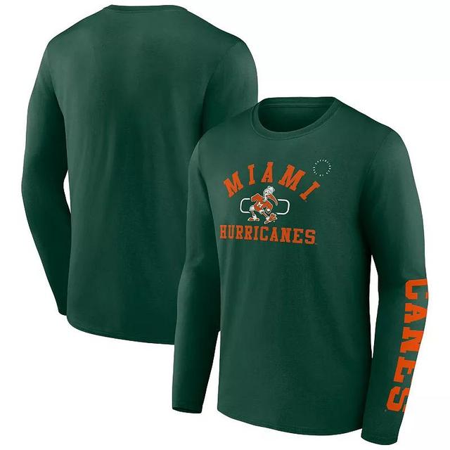 Mens Fanatics Miami Hurricanes Modern Arch 2-Hit Long Sleeve T-Shirt Product Image