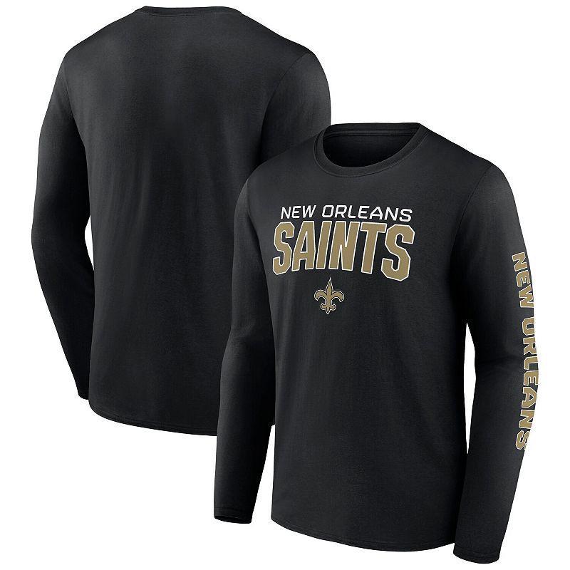 Mens Fanatics Branded Black New Orleans Saints Wordmark Go the Distance Long Sleeve T-Shirt SNT Black Product Image