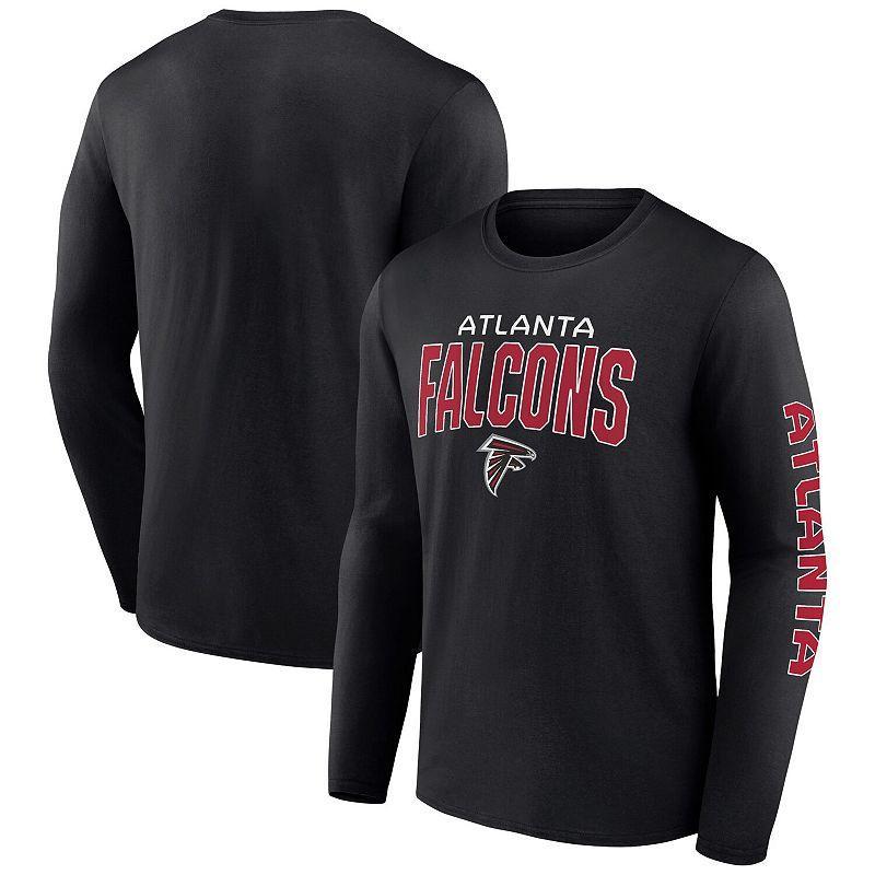 Mens Fanatics Branded Black Atlanta Falcons Wordmark Go the Distance Long Sleeve T-Shirt FAL Black Product Image