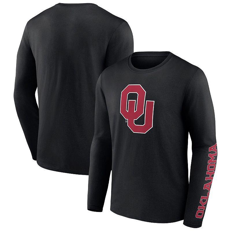 Mens Fanatics Branded Oklahoma Sooners Double Time 2-Hit Long Sleeve T-Shirt Product Image