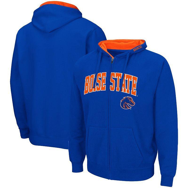 Mens Colosseum Royal Boise State Broncos Arch & Logo 3.0 Full-Zip Hoodie Product Image